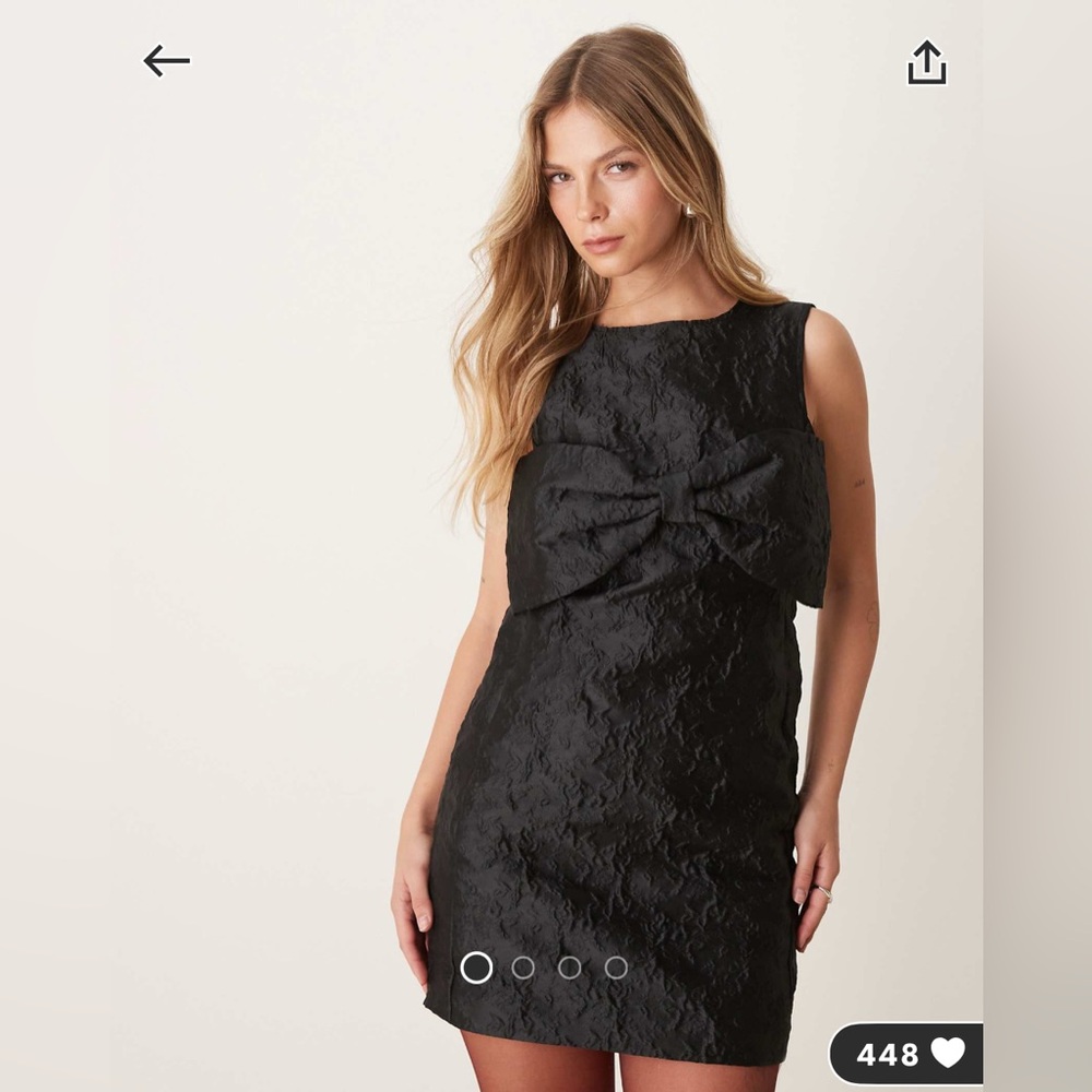 ASOS Sister Jane Jacquard Bow Mini Dress XS NWT